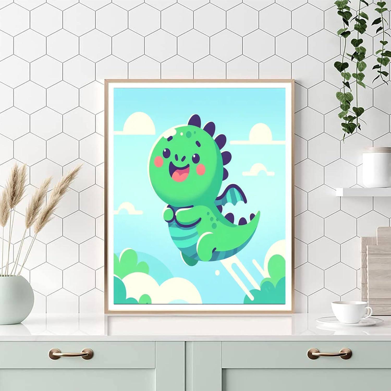 Friendly Dragon Delight Number Painting