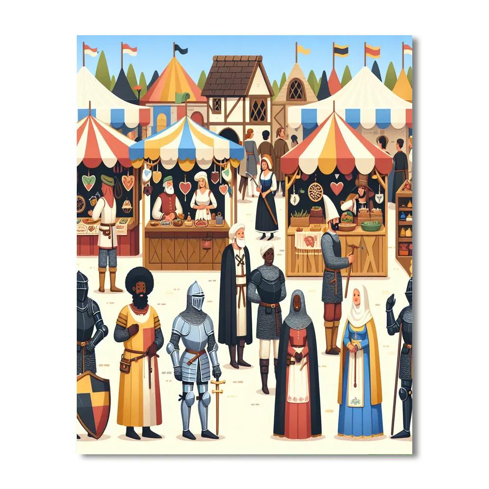 Medieval Fair Adventure Numbered Painting Kits