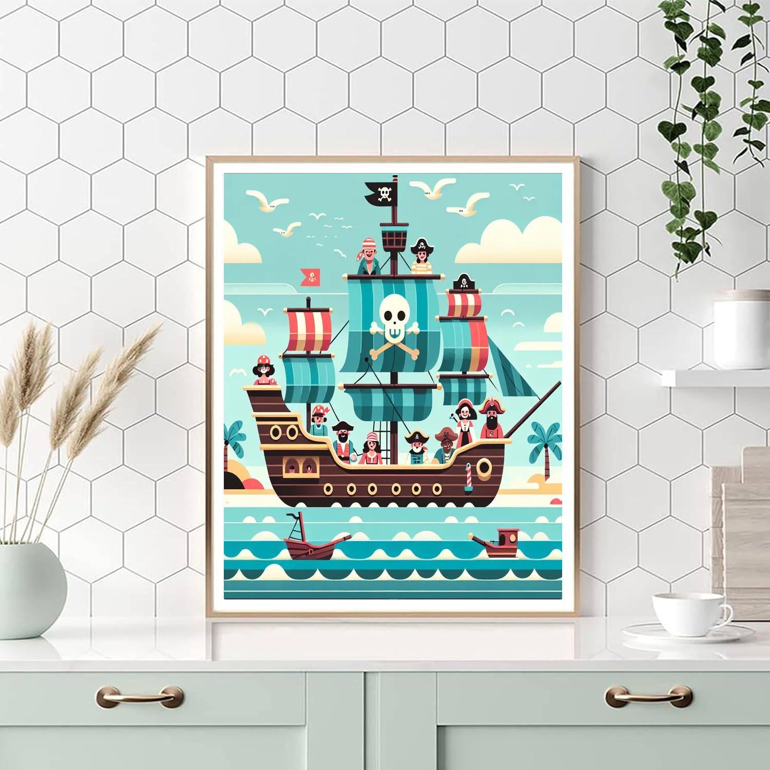 Seafaring Pirate Adventure DIY Paint By Numbers