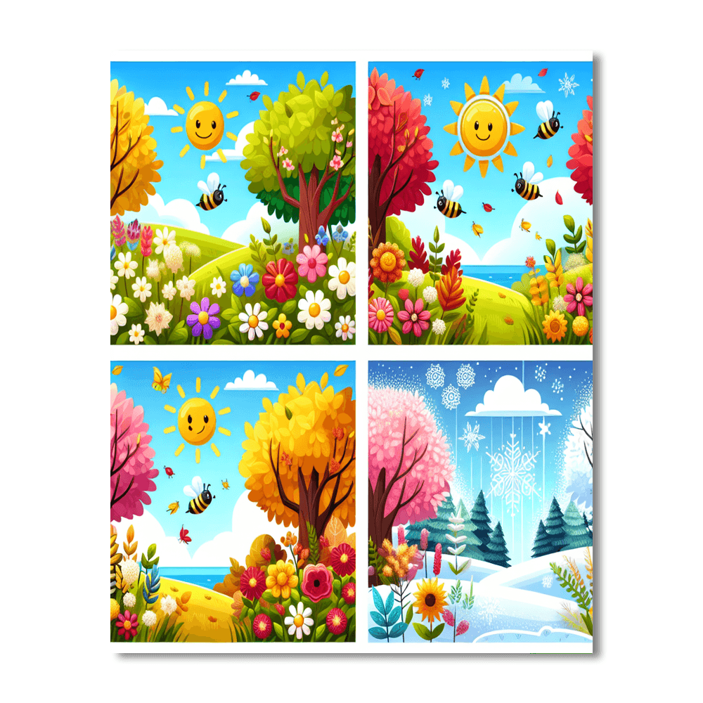 Joyful Journey Through Seasons Number Painting