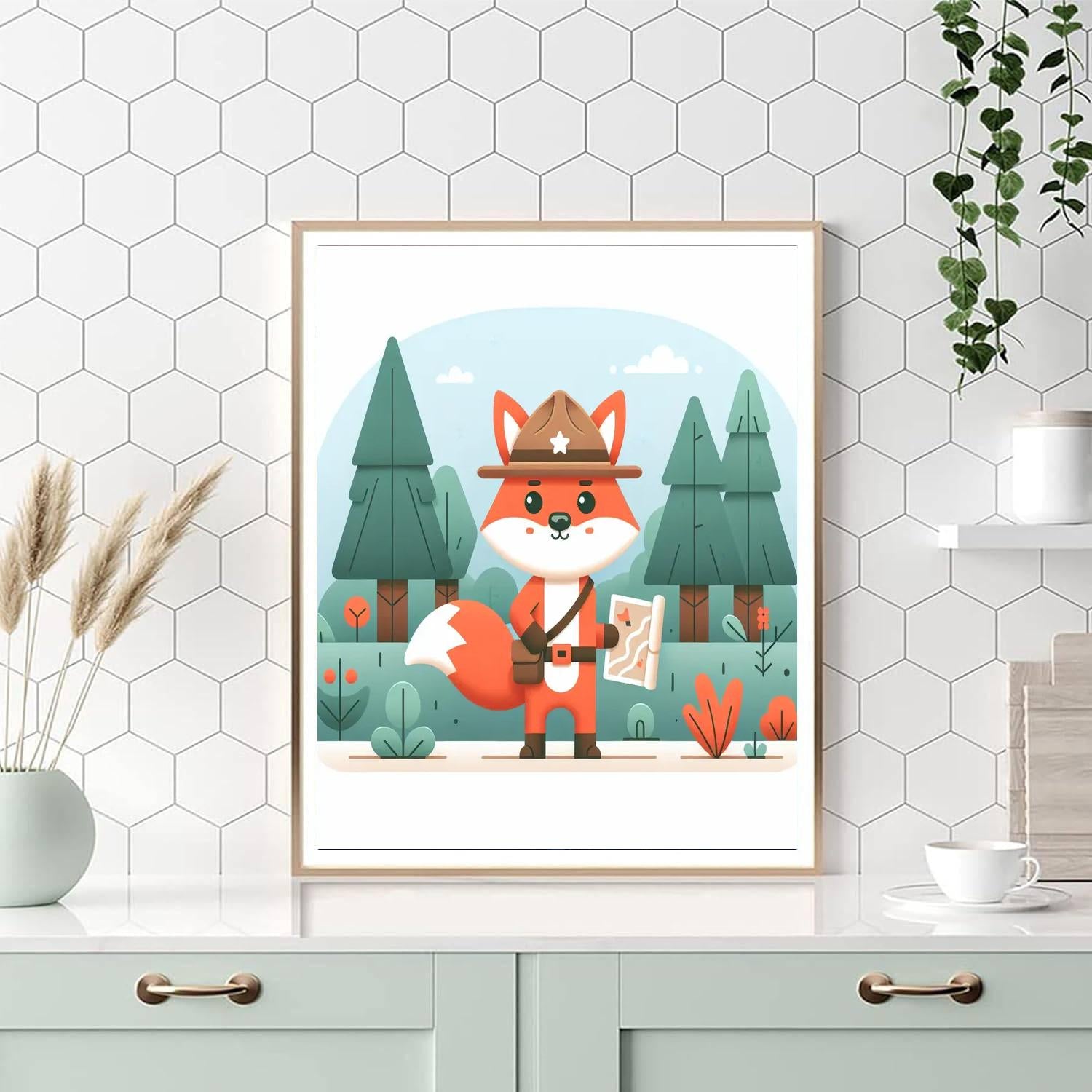 Forest Ranger Fox Number Painting