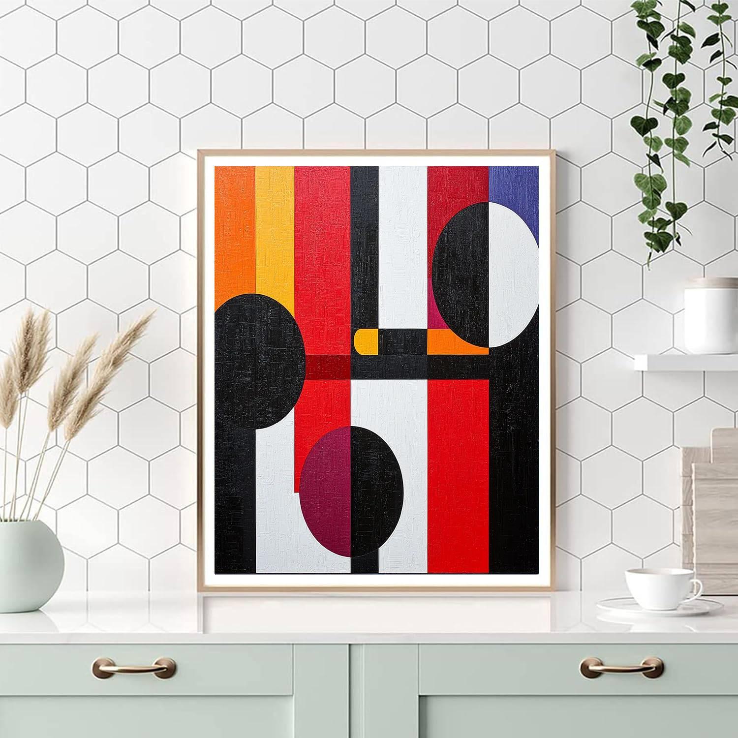 Kazimir Malevich Inspired Geometry Of Serenity  Number Painting