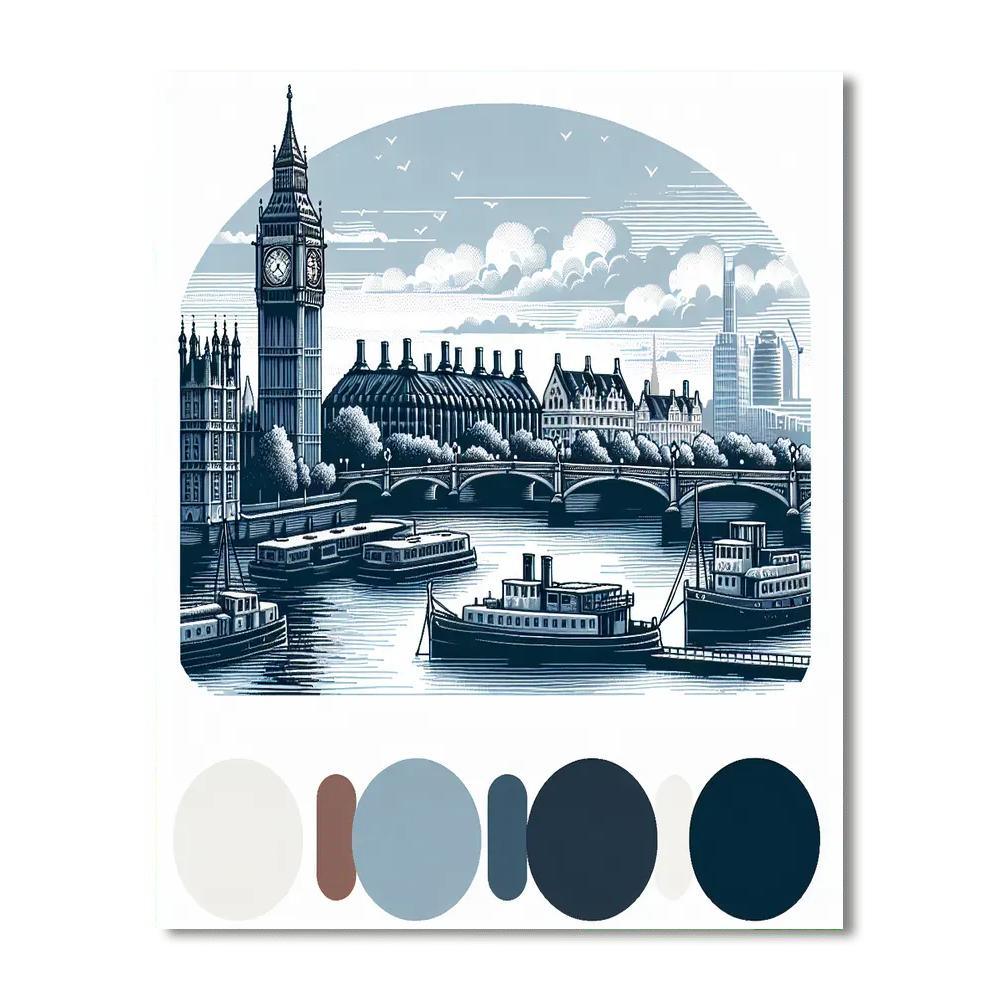 London's Timeless Skyline Paint By Numbers Art