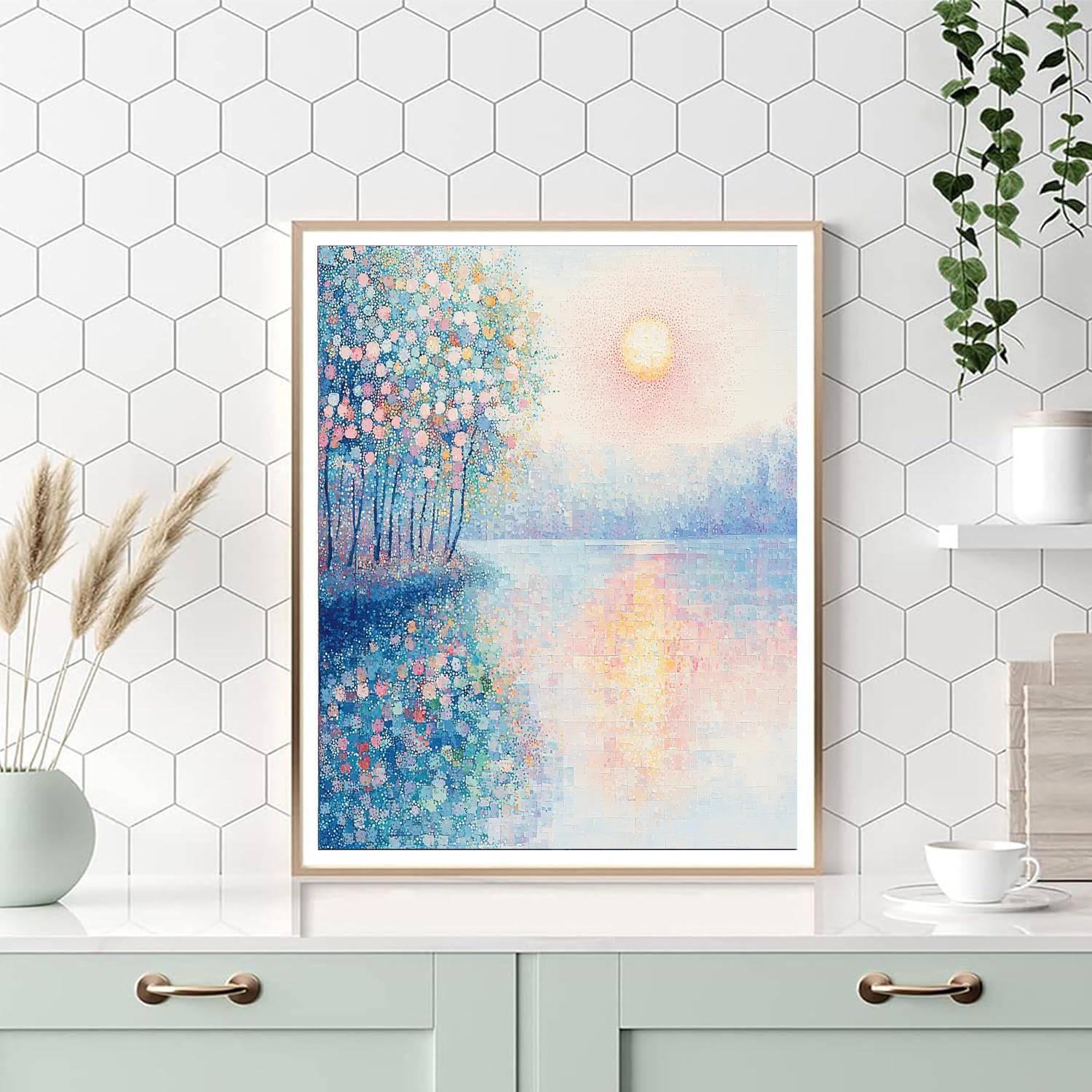 Georges Seurat Inspired Pastel Reflections  Numbered Painting Kits