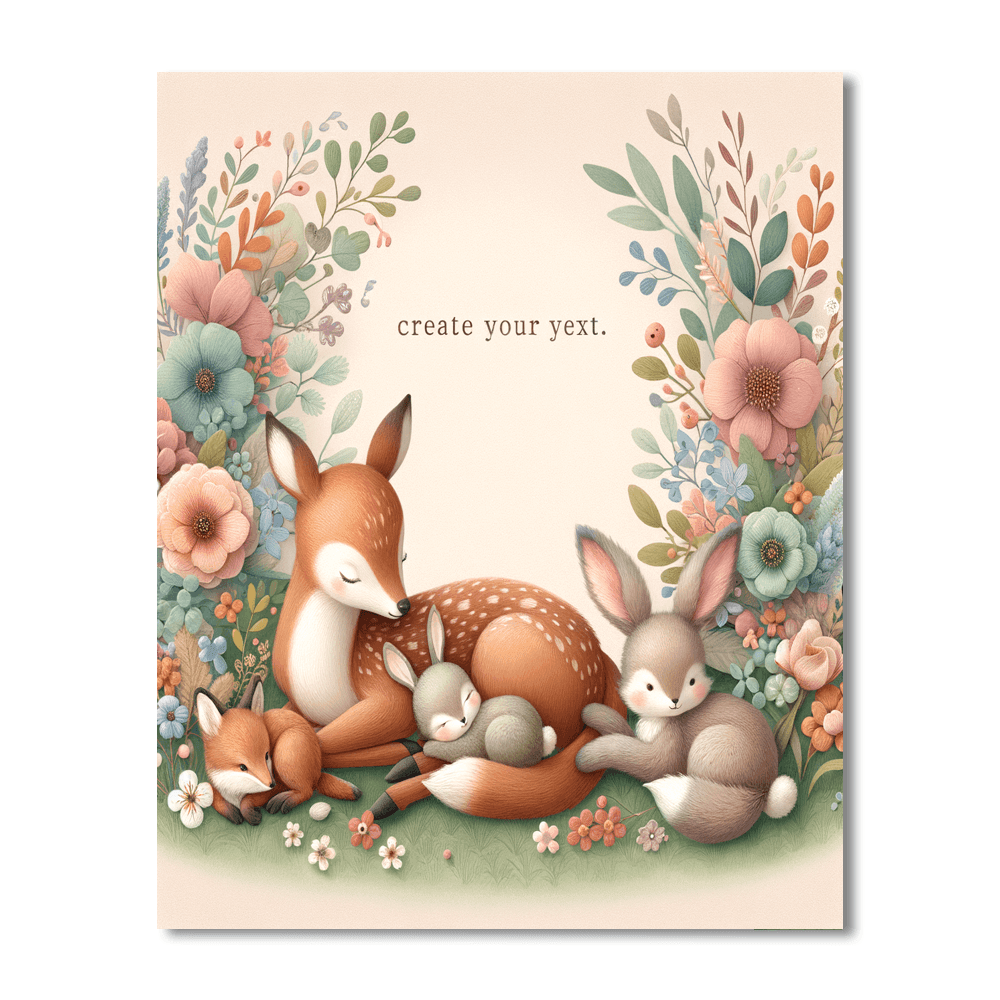 Cute Baby Woodland Animals Numbered Painting Kits