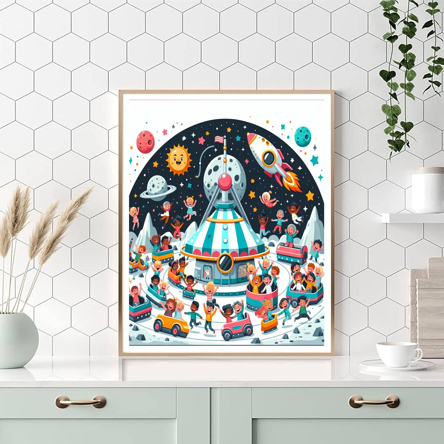Outer Space Adventure Park Paint By Number