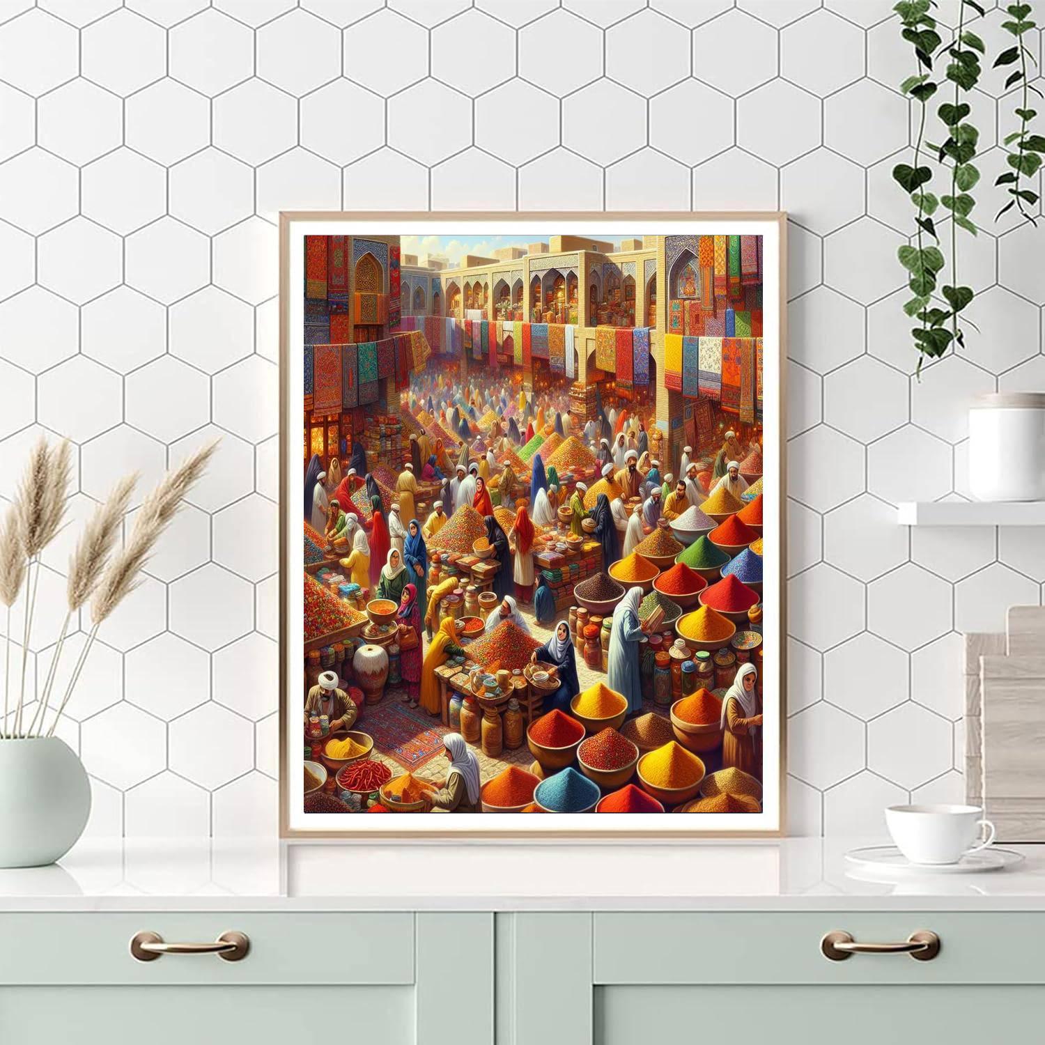 Ornate Persian Marketplace Numbered Painting Kits