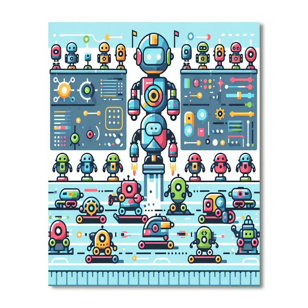 Galactic Robot Challenge Paint By Numbers Art