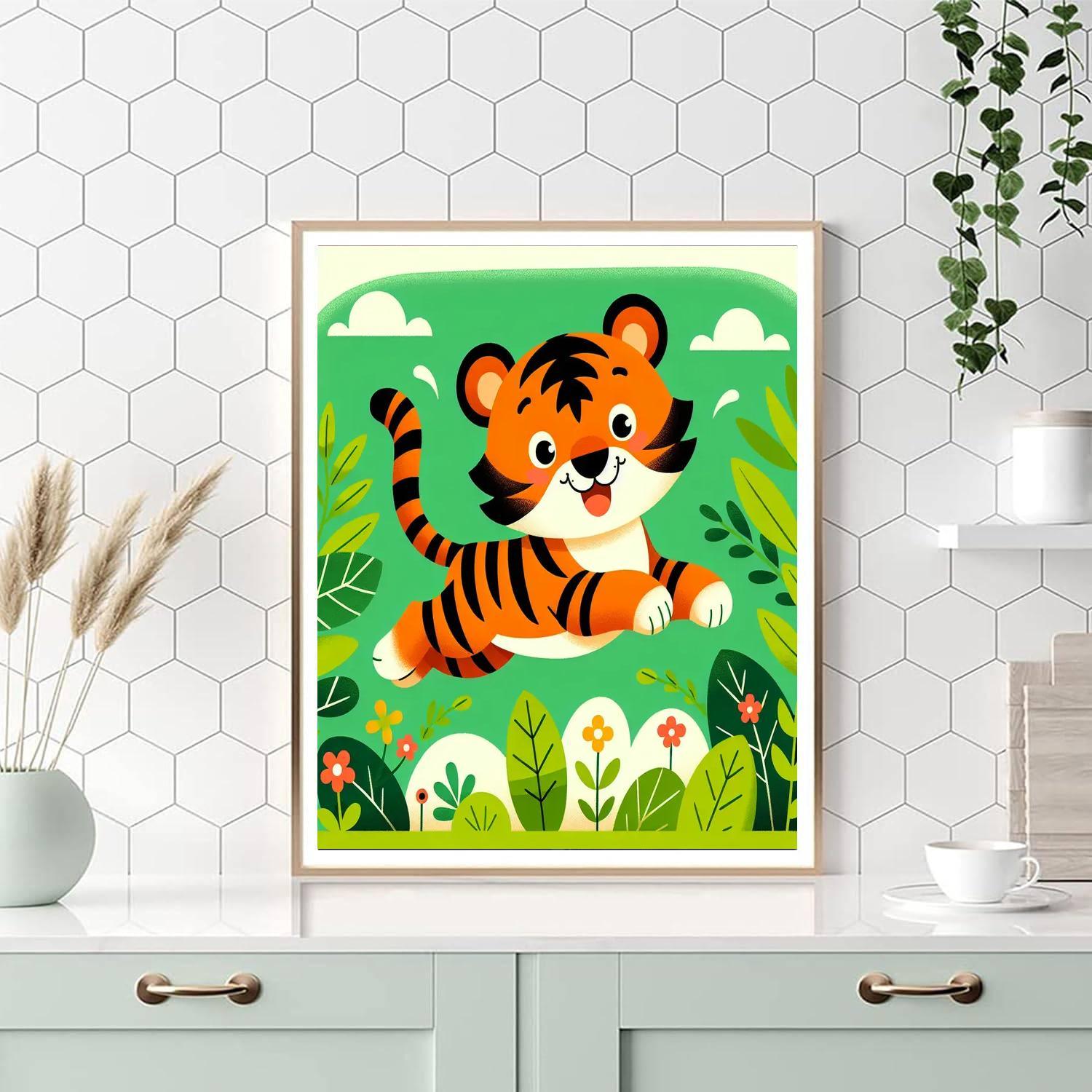 Energetic Tiger Paint By Number
