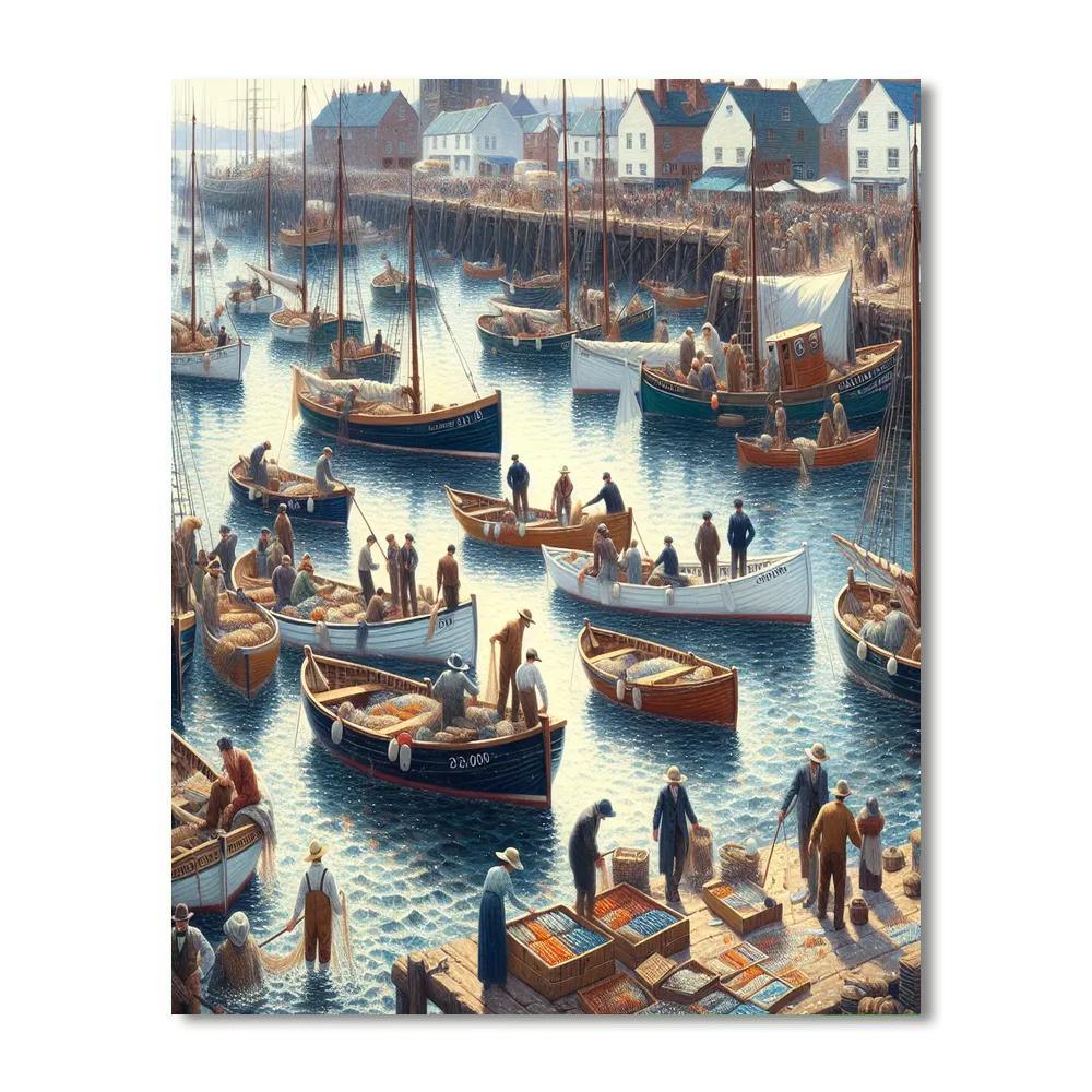 Classic Coastal Fisherman's Wharf Painting Number Kit