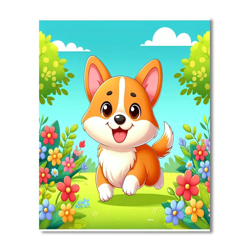 Cute Corgi Numbered Painting Kits