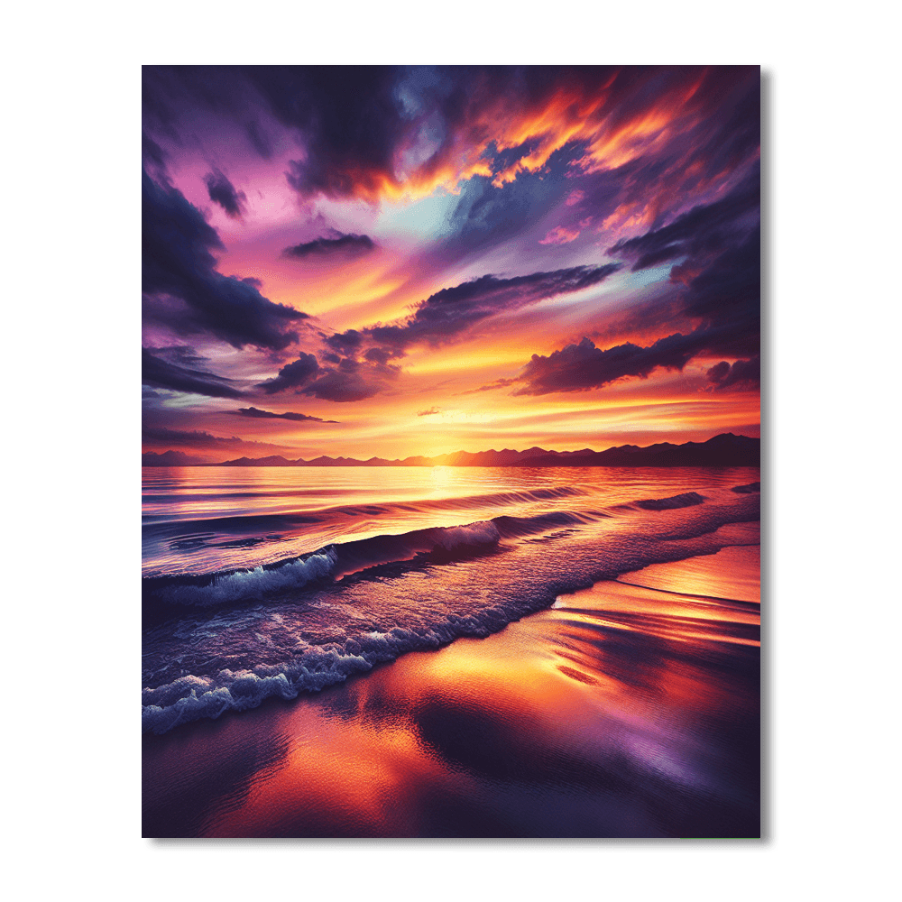 Breathtaking Ocean Sunset Paint By Numbers Art