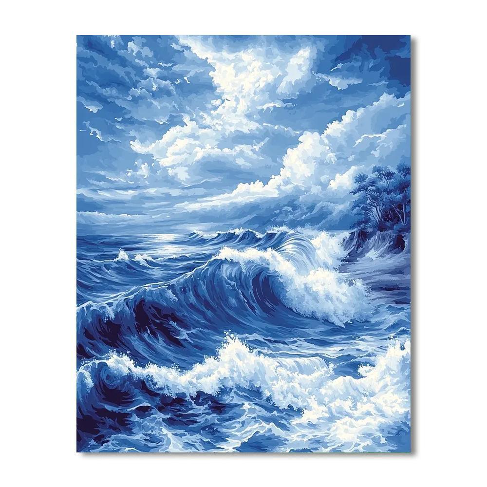 Hokusai Inspired Magical Ocean Breeze  Painting By Numbers Kit