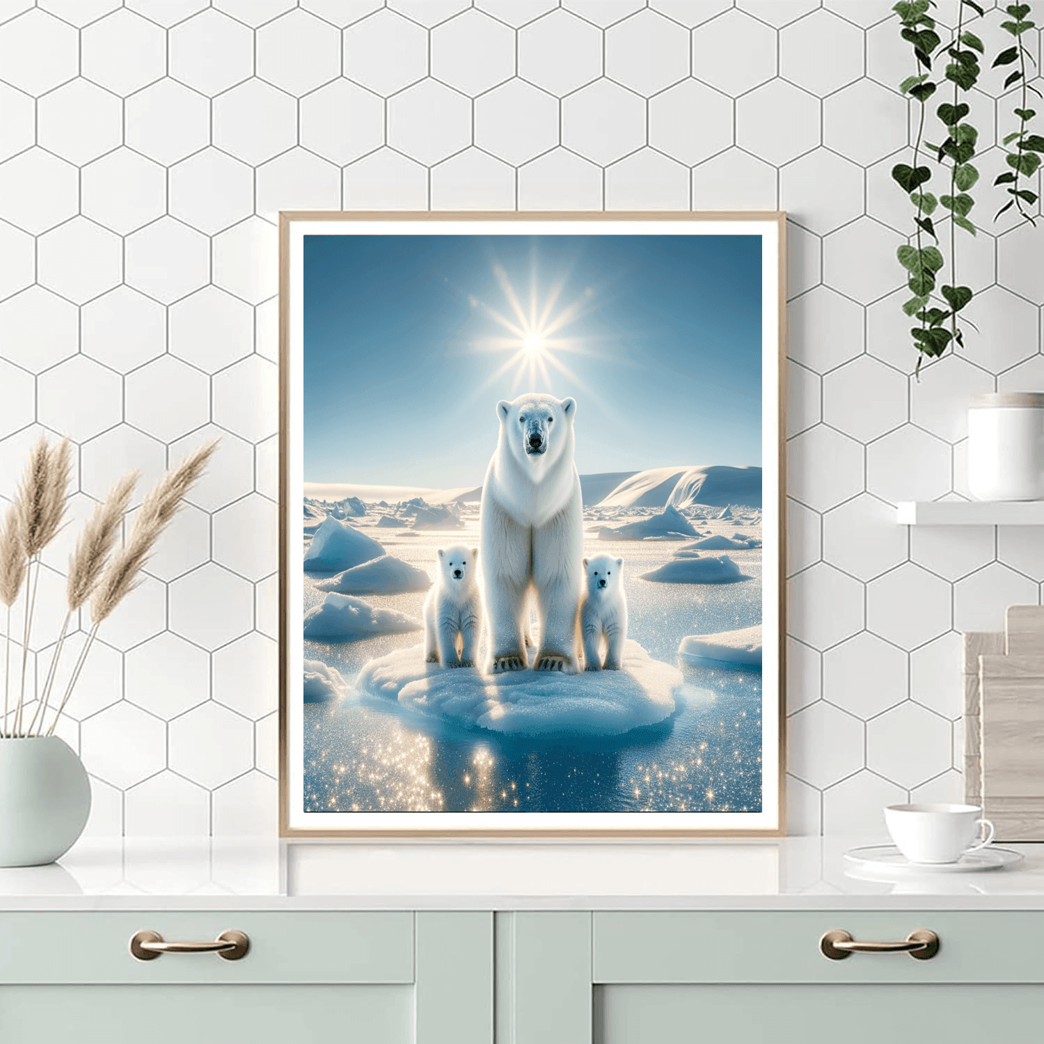 Arctic Polar Bear Habitat - DIY Painting By Numbers Kit