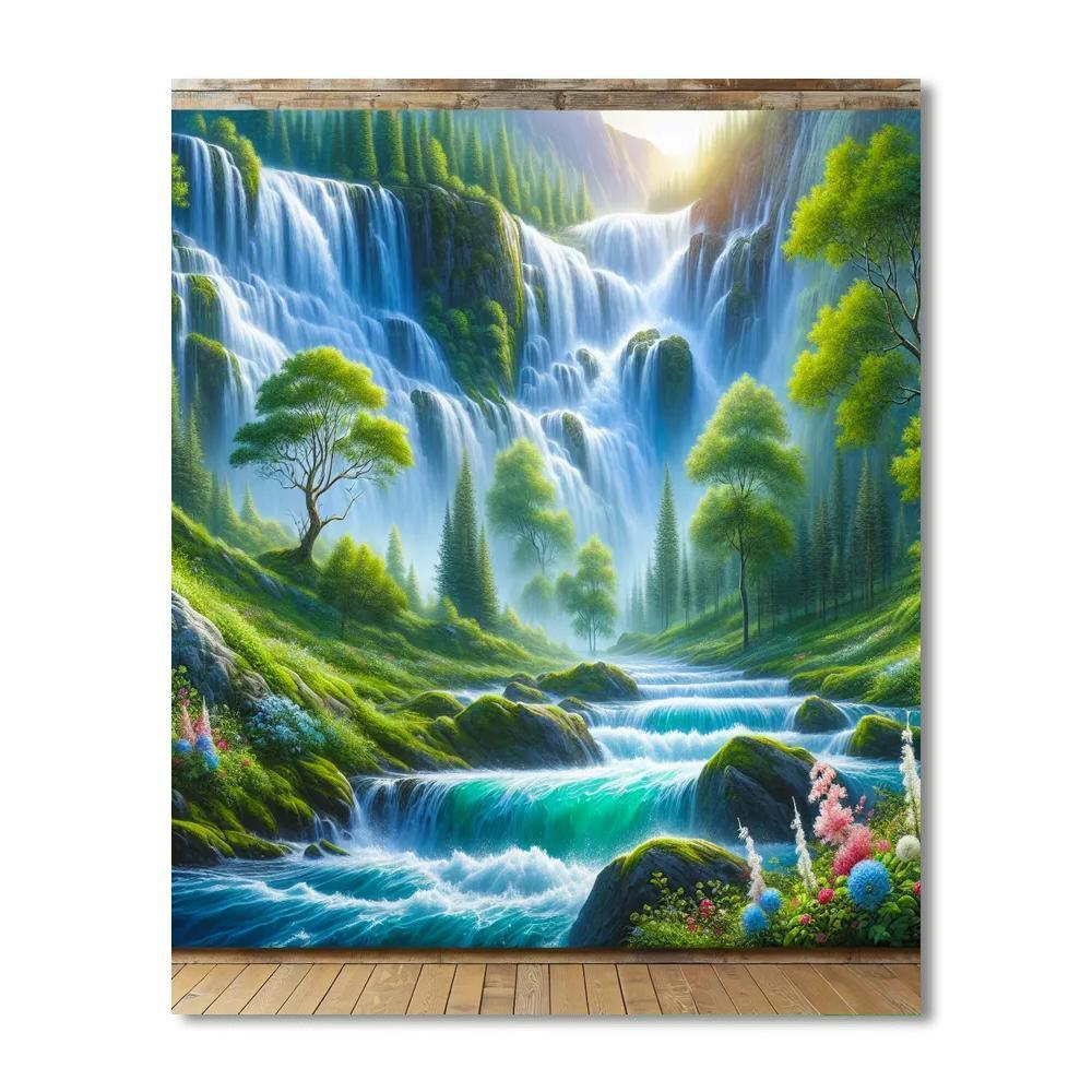 Majestic Waterfall Serenity Paint By Numbers Art
