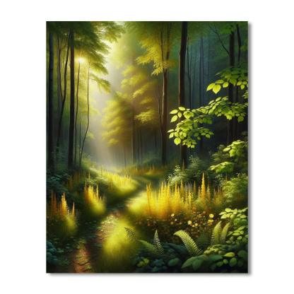 Dappled Sunlight In The Woods DIY Paint By Numbers