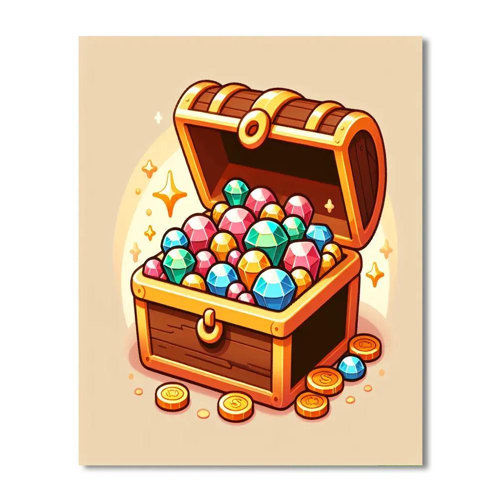 Bright Treasure Chest Painting By Numbers Kit