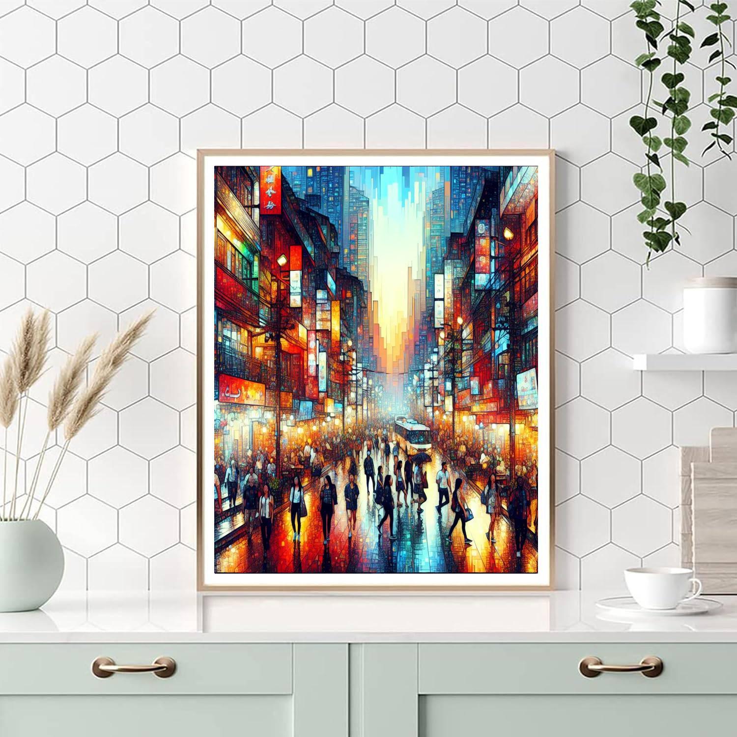 Lively City Street Scene Paint By Color