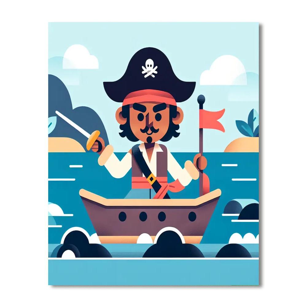 Brave Buccaneer's Voyage Paint By Numbers Art