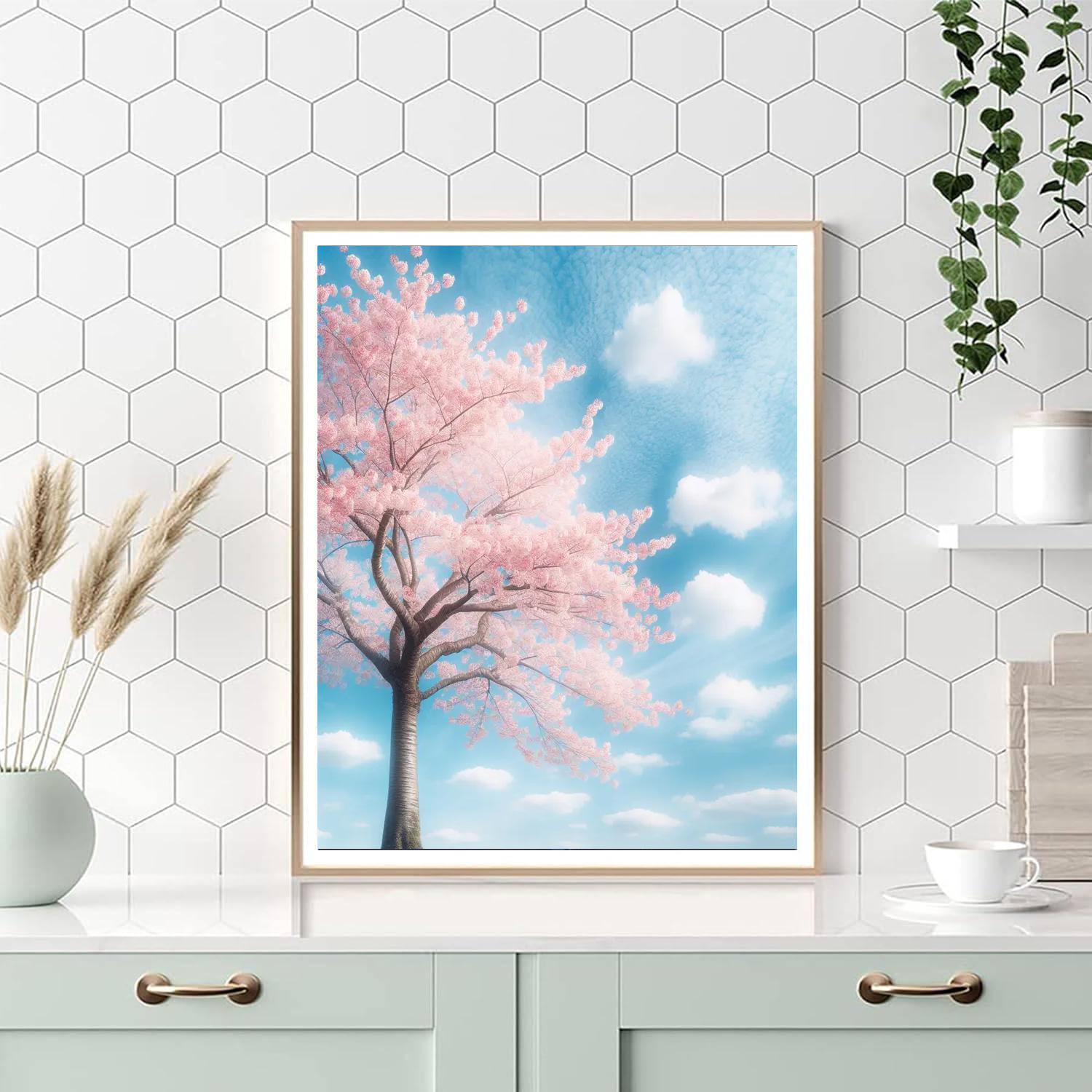 Elegant Sakura Blossom Painting Number Kit