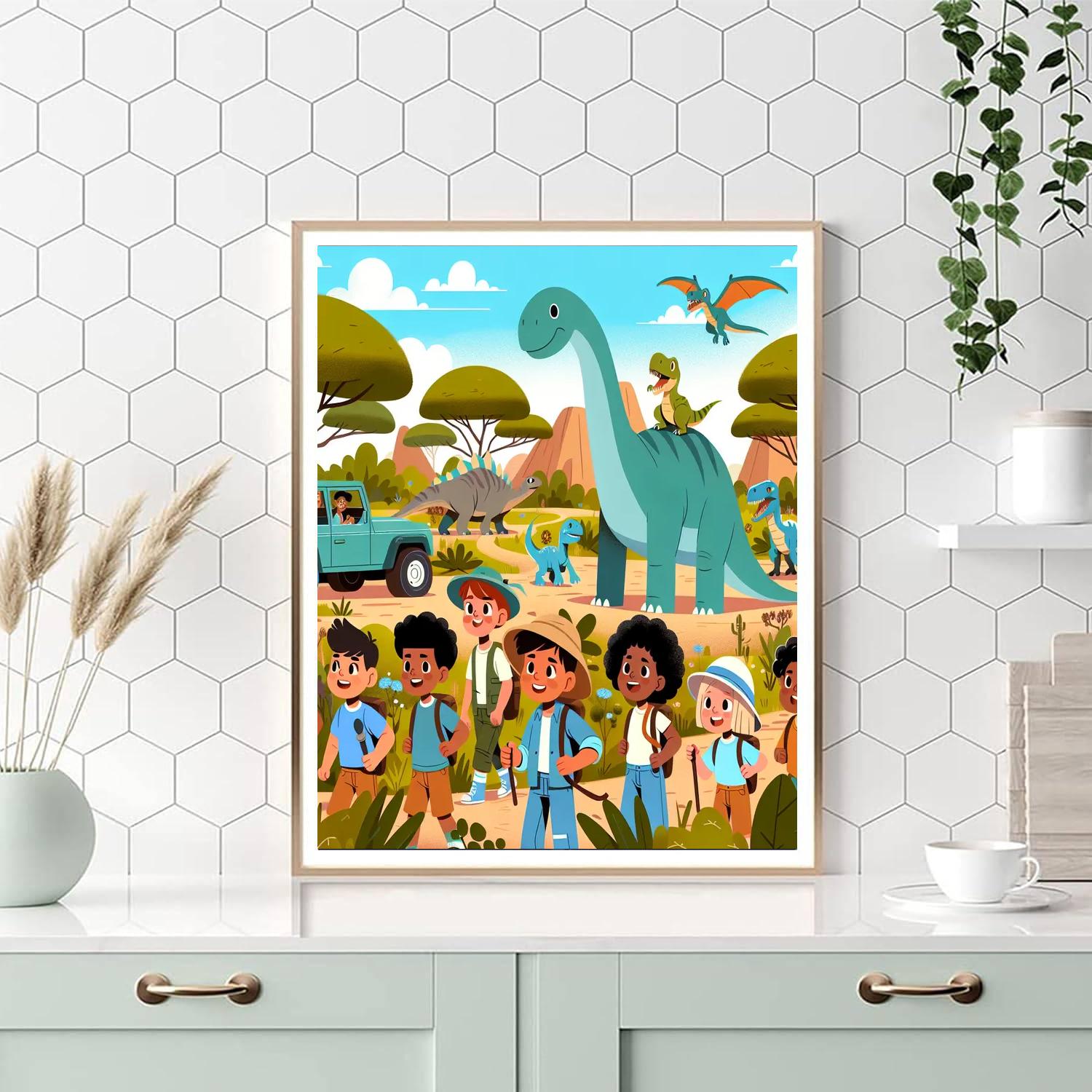 Dino Safari Quest Numbered Painting Kits