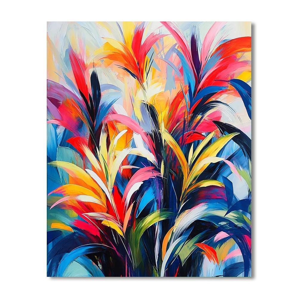 Modern Expressionist Style Inspired Vivid Abstract Bloom  Paint By Numbers Kits