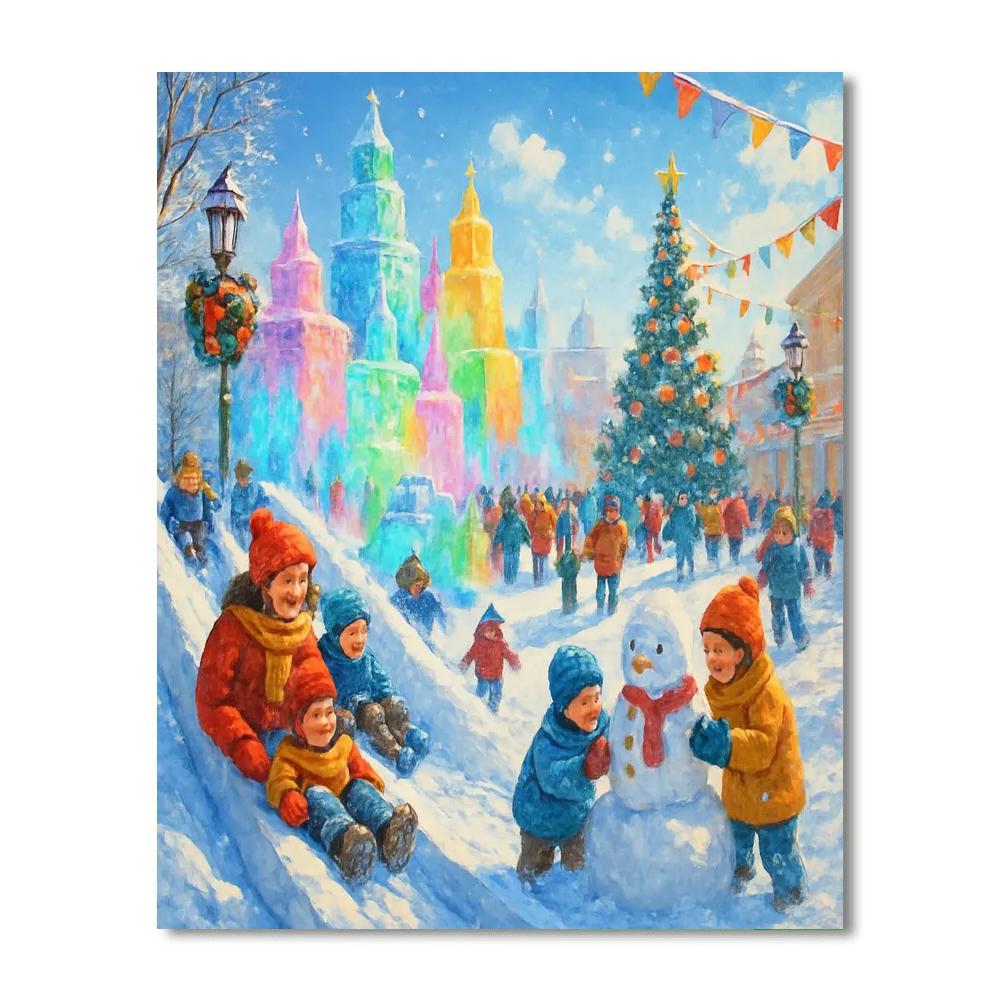 Snow And Ice Festival - Quebec, Canada Number Painting