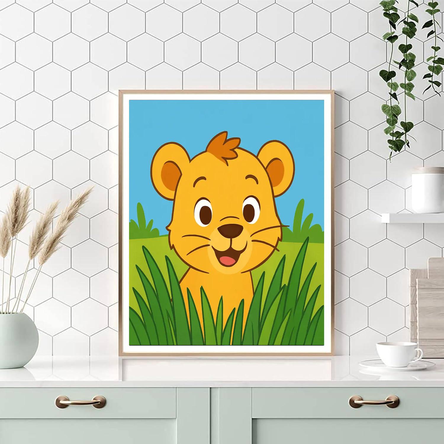 Curious Lion Cub Painting By Numbers Kit