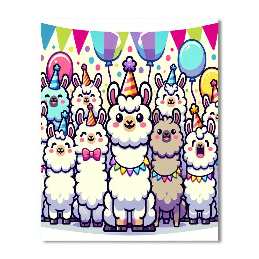 Lively Llama Party Paint By Number
