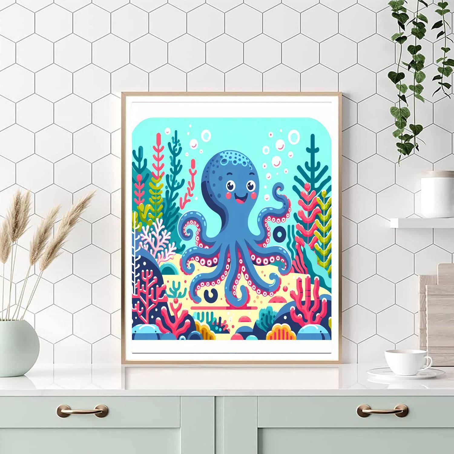 Friendly Octopus Garden Painting By Numbers Kit