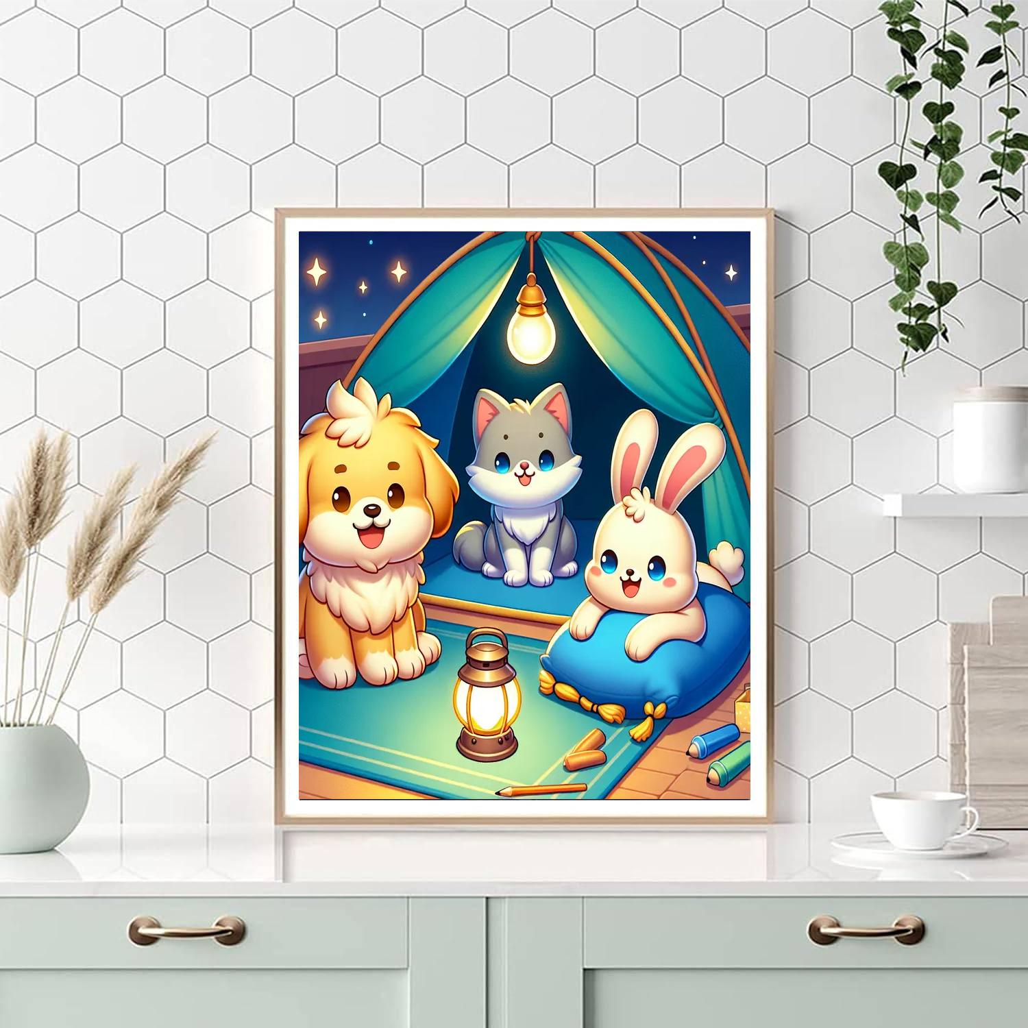 Furry Friends Sleepover Paint By Numbers