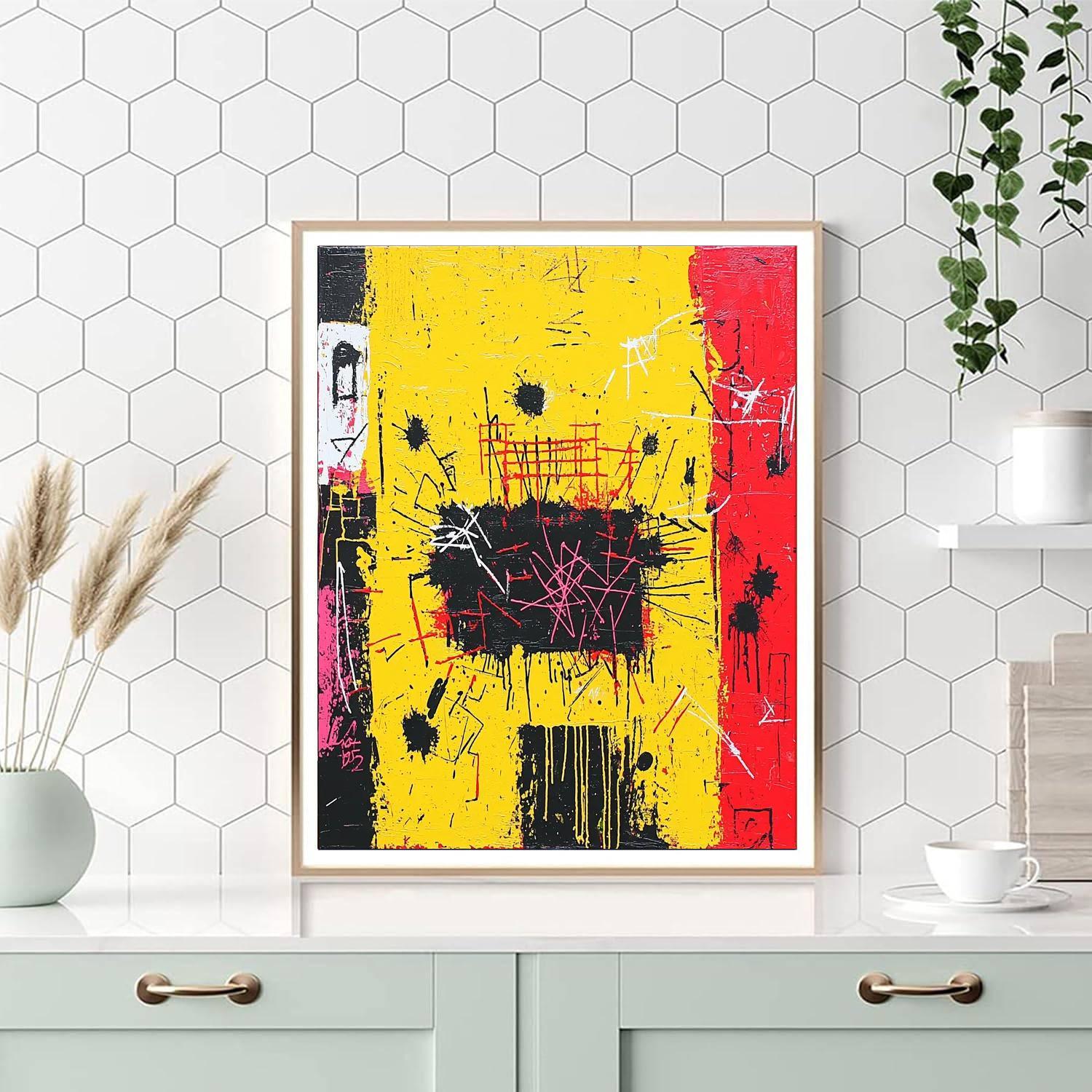 Jean-Michel Basquiat Inspired Raw Connections  Number Painting