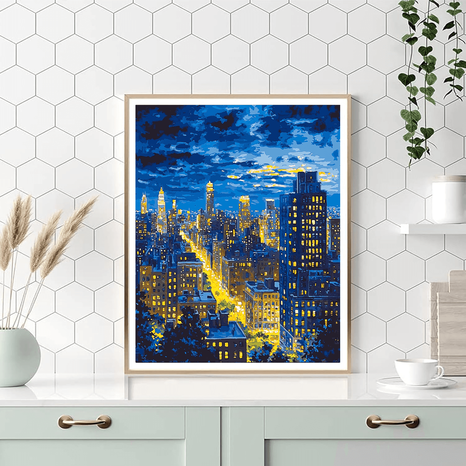 Edward Hopper Inspired City Lights Dreamscape  Paint By Numbers