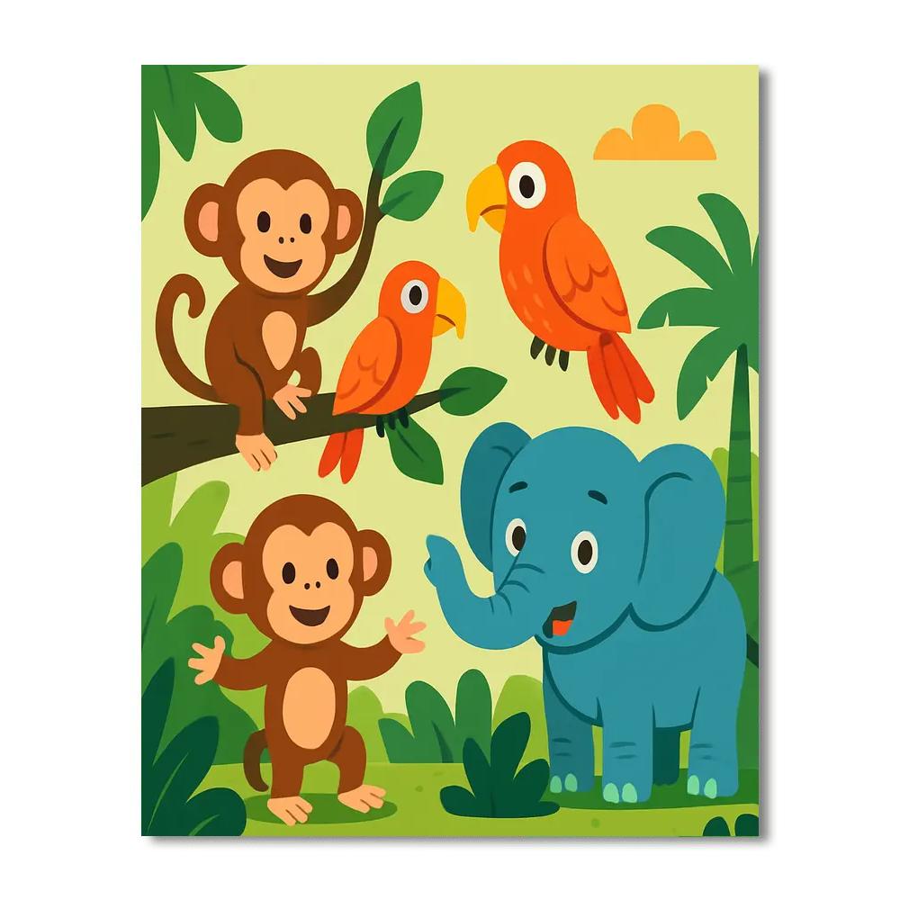 Funky Jungle Friends Numbered Painting Kits