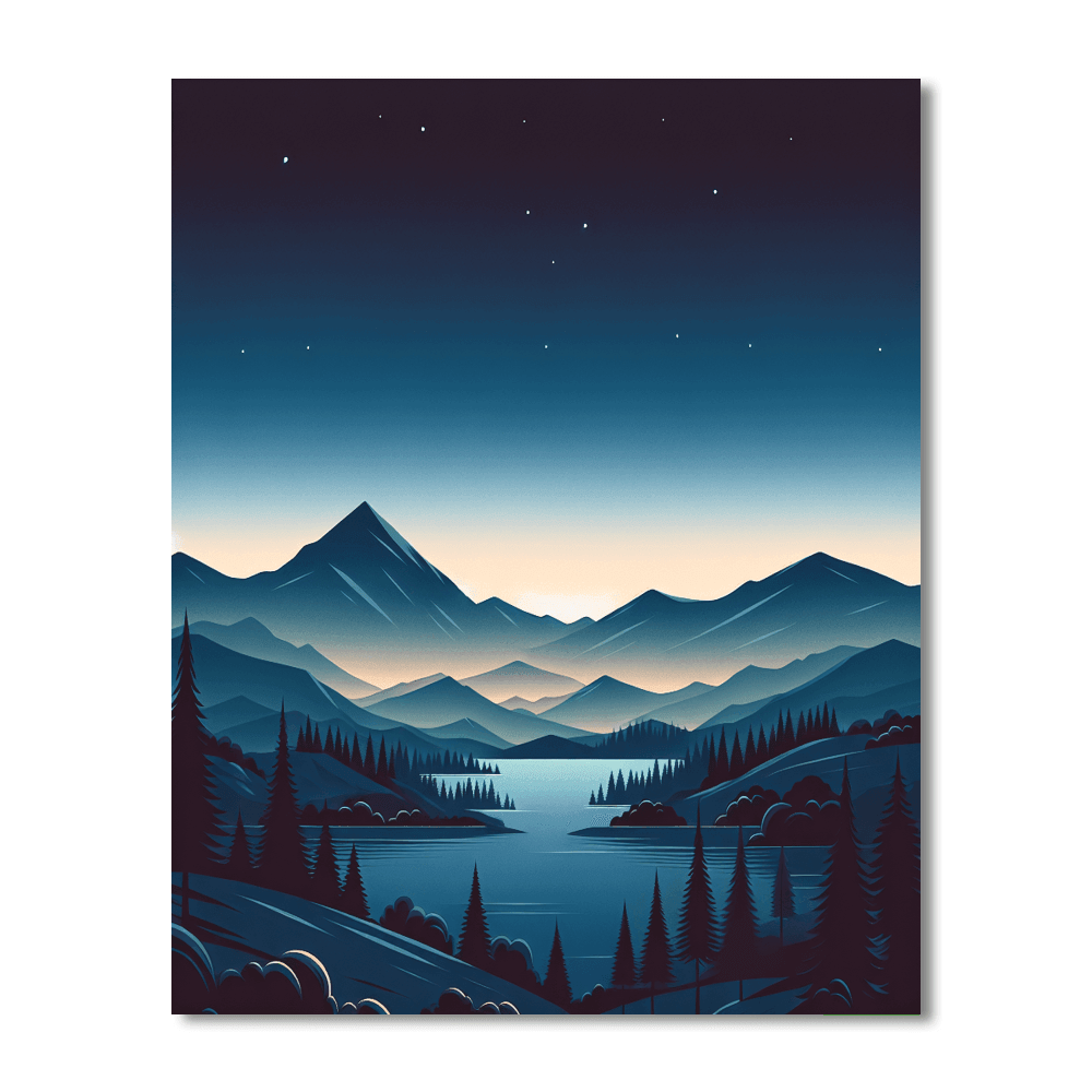 Dreamy Mountain Adventure Number Painting
