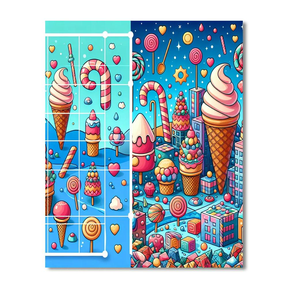 Joyful Ice Cream Dreamland Paint By Numbers Art