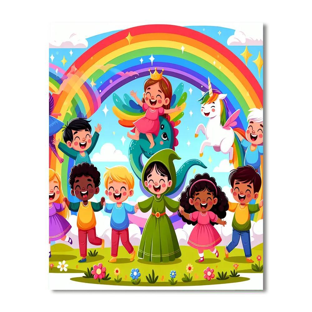 Magical Rainbow Land Paint By Number