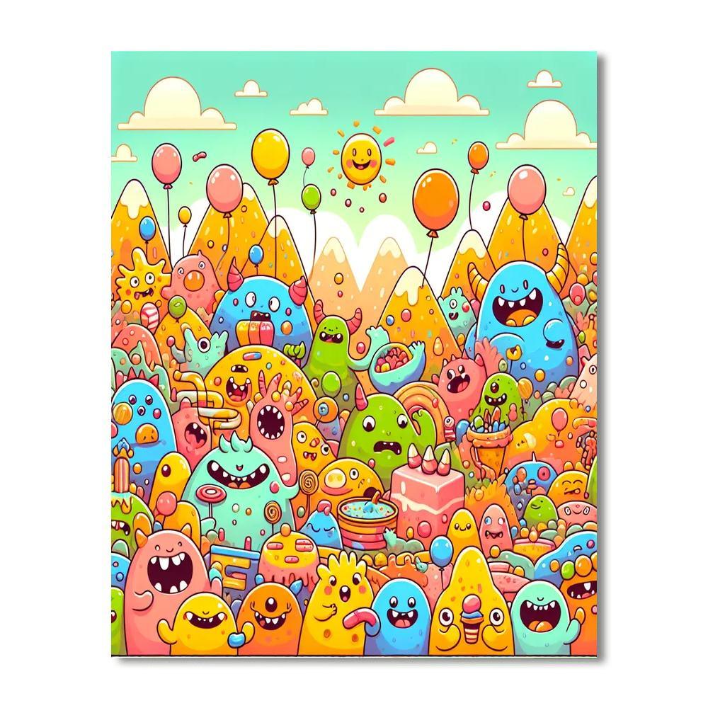 Friendly Monster Encounter Paint By Color