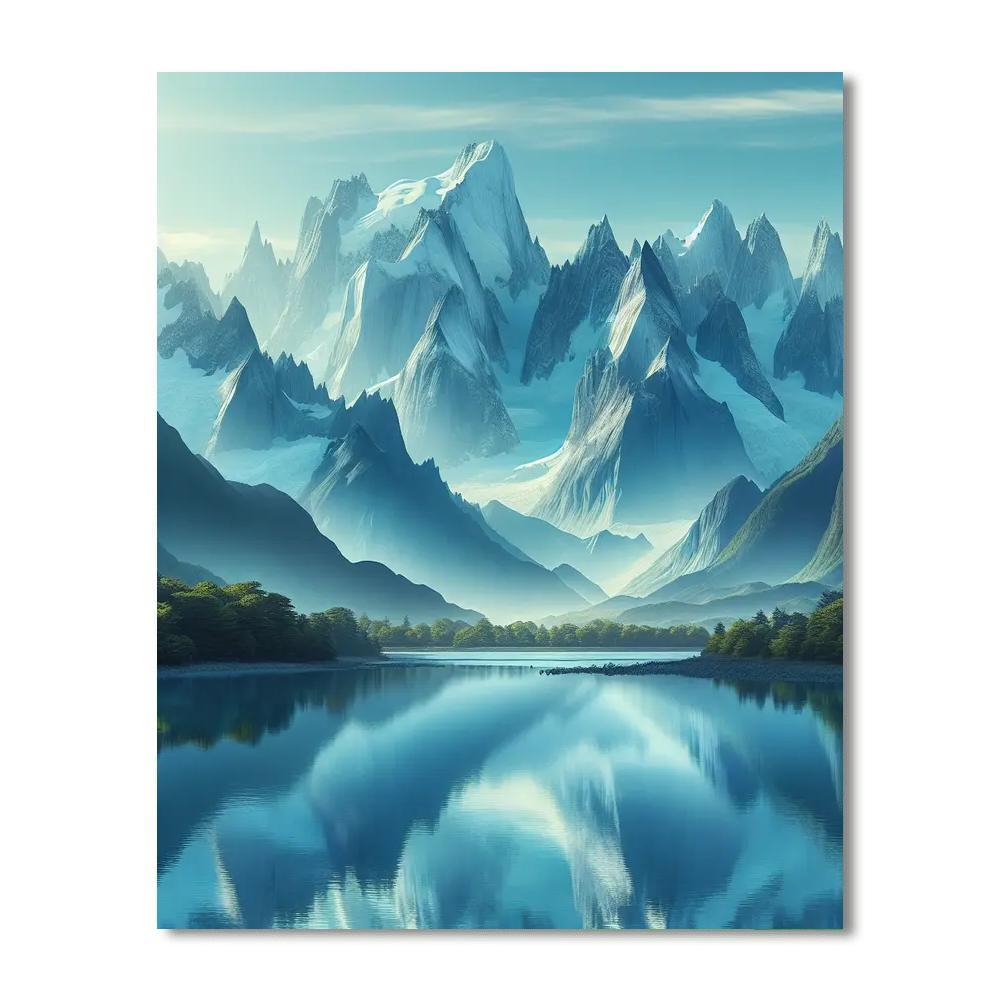 Peaceful Mountain Reflection DIY Paint By Numbers