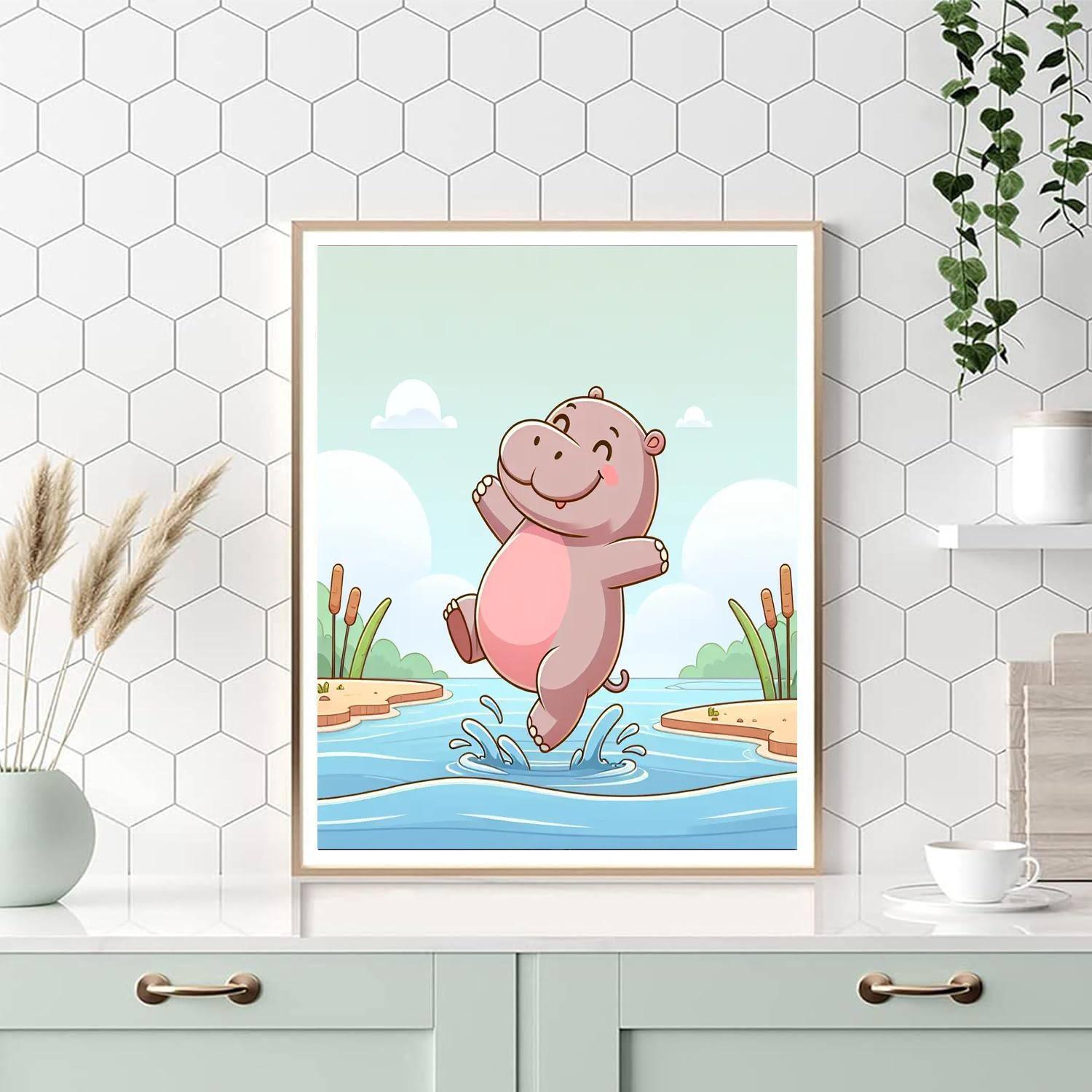 Happy Hippo's River Dance Painting Number Kit