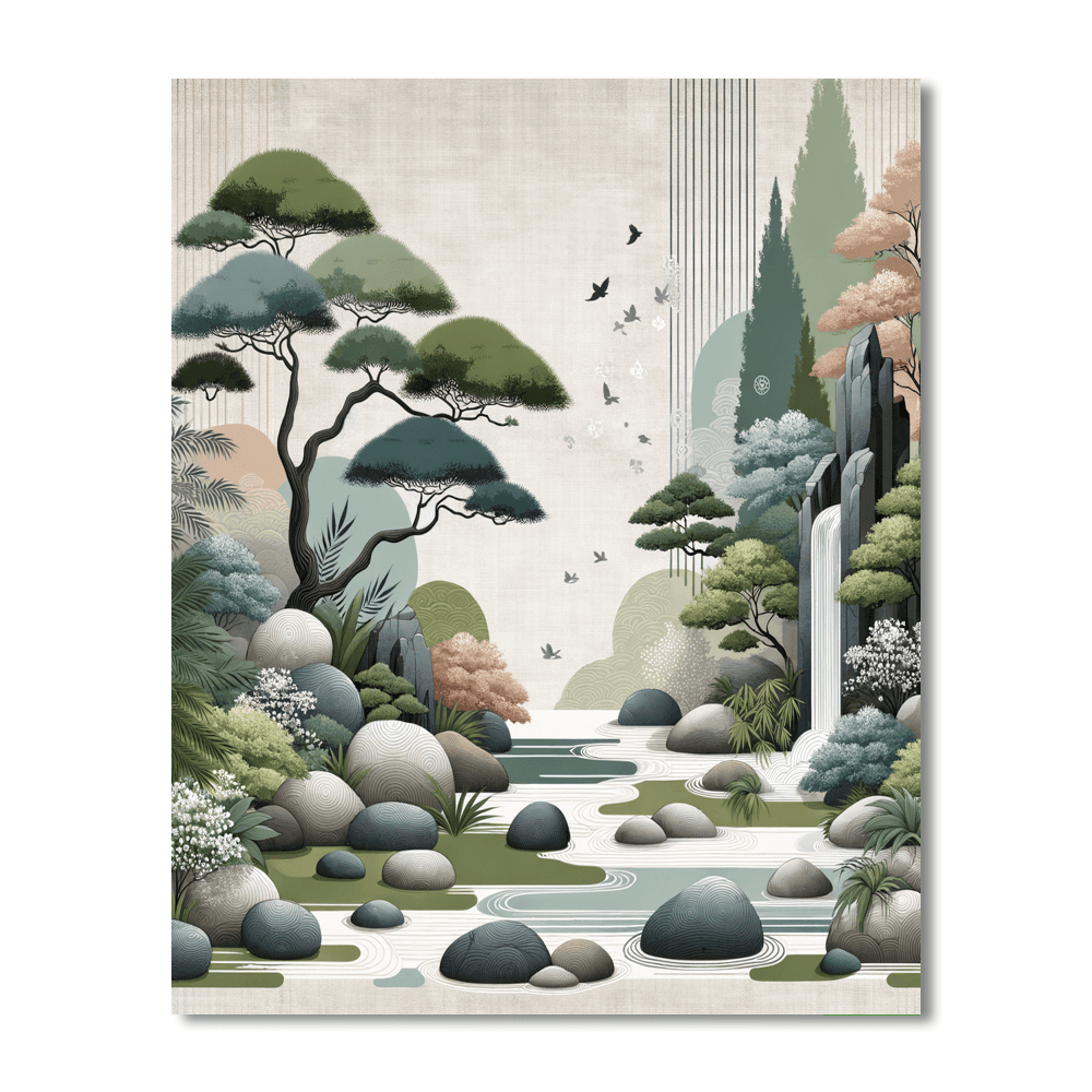 Tranquil Zen Retreat Number Painting