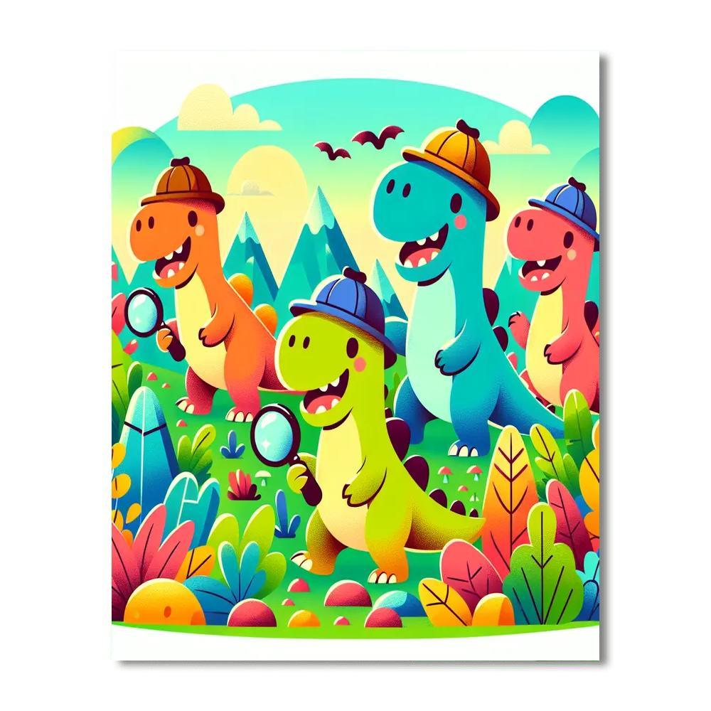 Dinosaur Detective Club Paint By Numbers Art