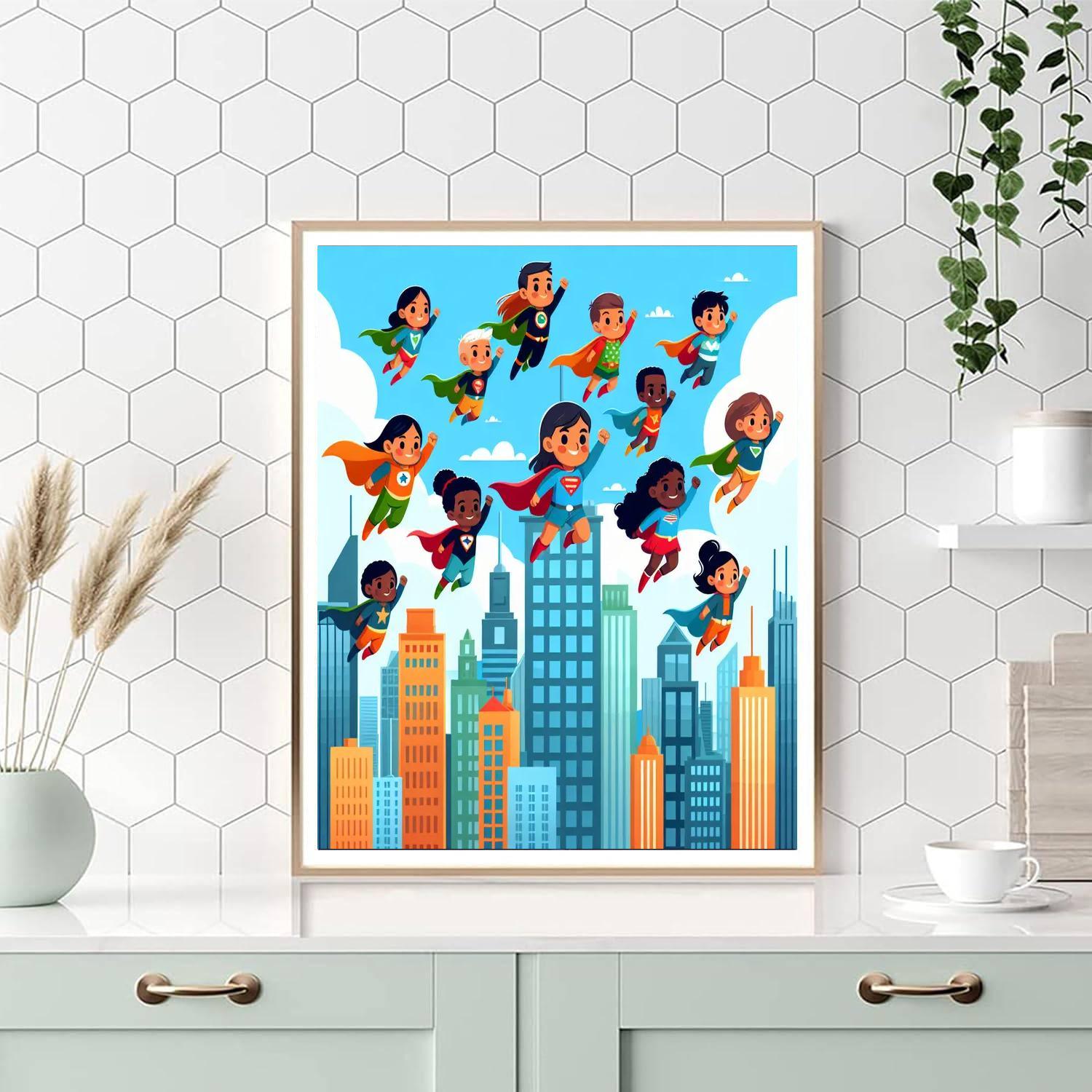 Superhero City Challenge Paint By Numbers