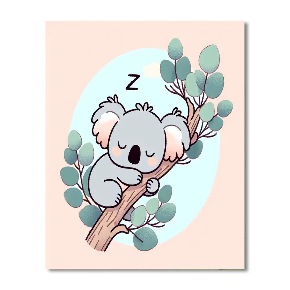 Cheerful Koala Nap Paint By Numbers Kits
