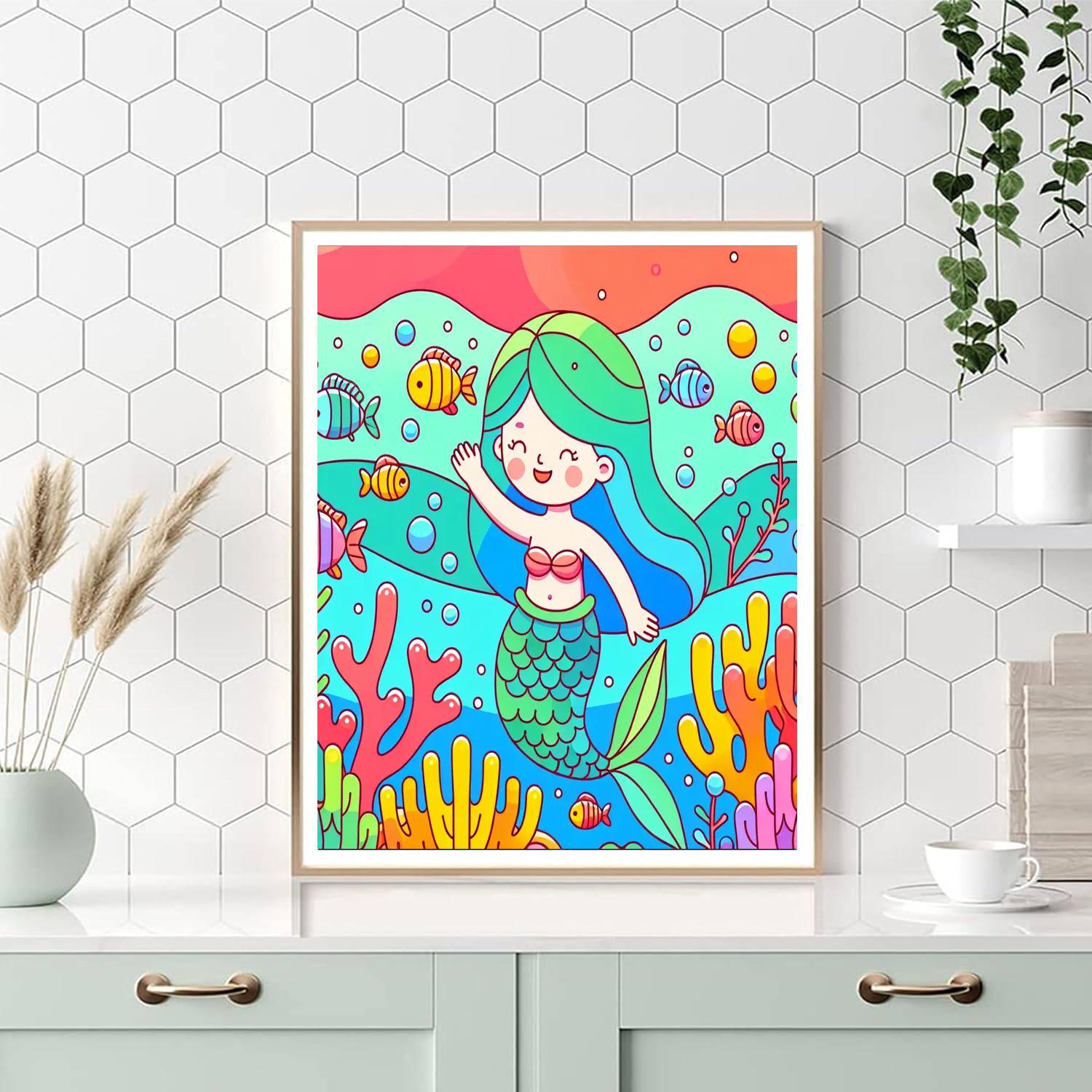 Mermaid's Coral Kingdom Painting Number Kit