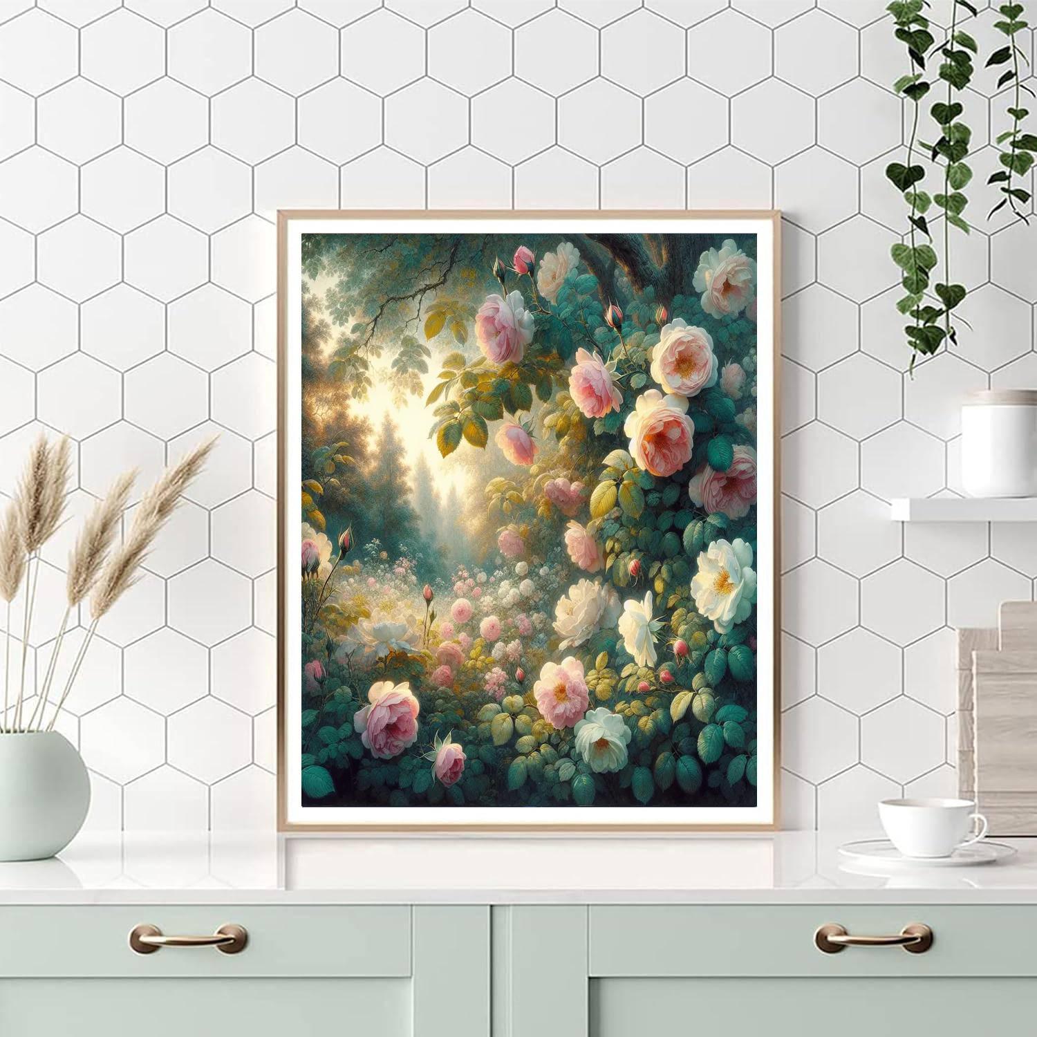 Wild Rose Garden Elegance DIY Paint By Numbers