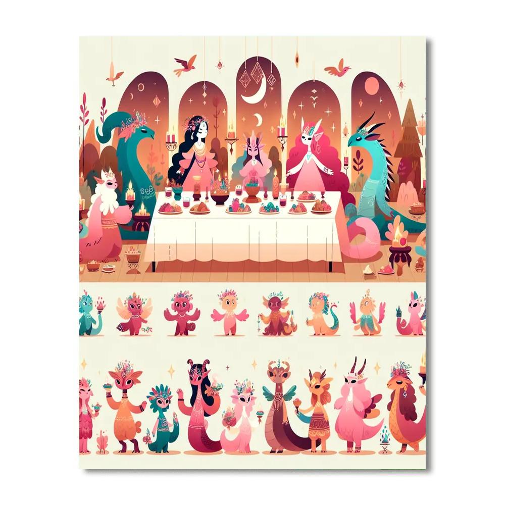 Enchanted Feast Festivities Paint By Color