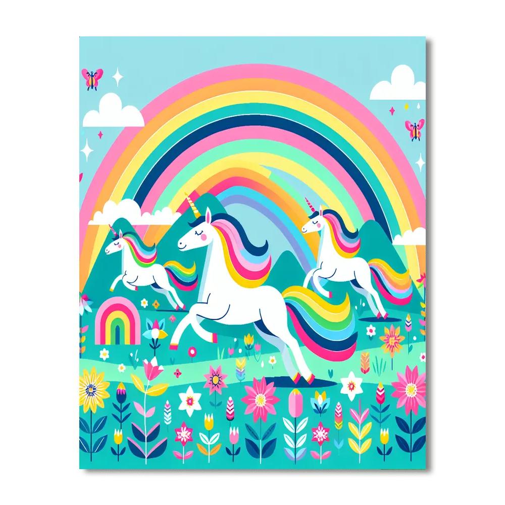 Enchanted Enchanted Unicorn Land Paint By Numbers Art