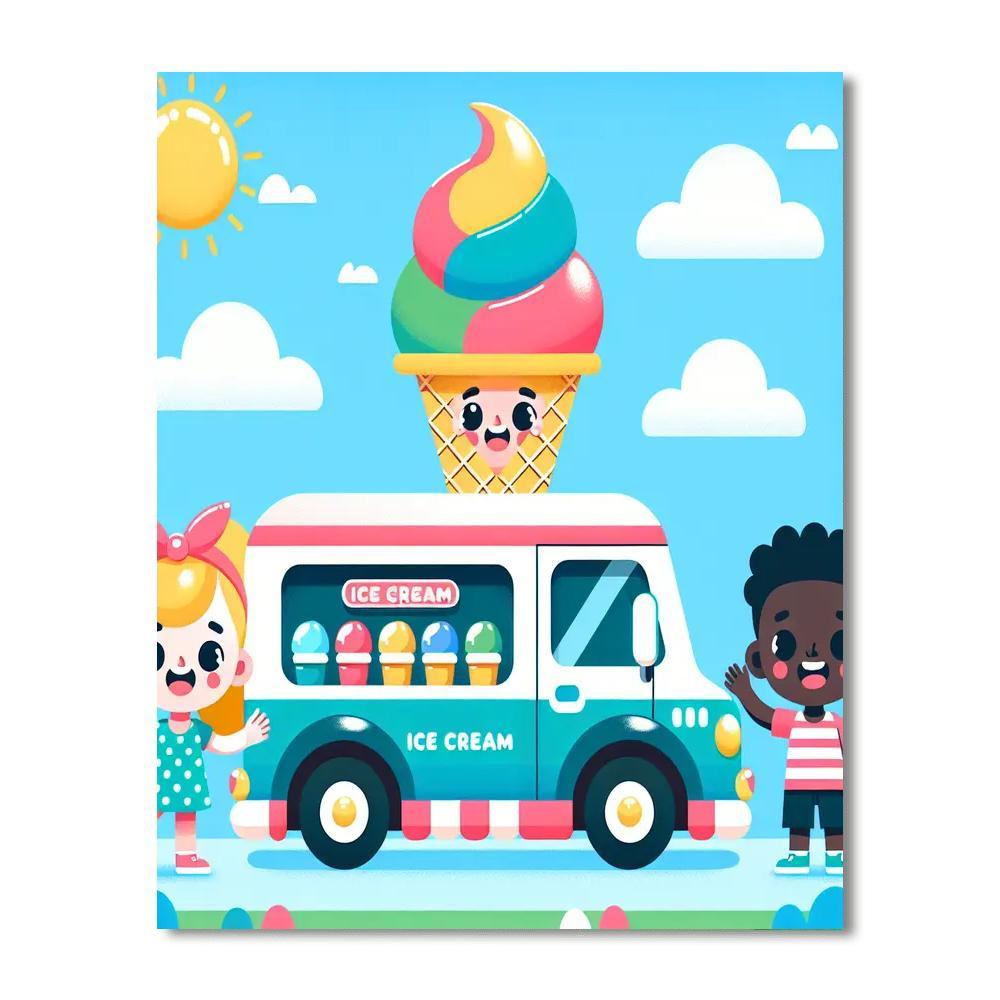 Ice Cream Truck Party Painting By Numbers Kit