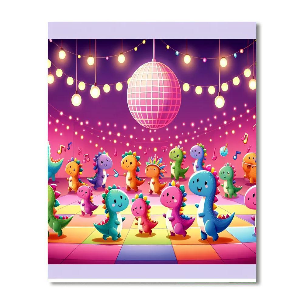 Funky Dinosaur Disco Paint By Number